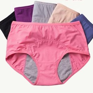 3 pack - Girls/juniors Menstrual/Period Panties (Blue, Purple, Pink as shown)
